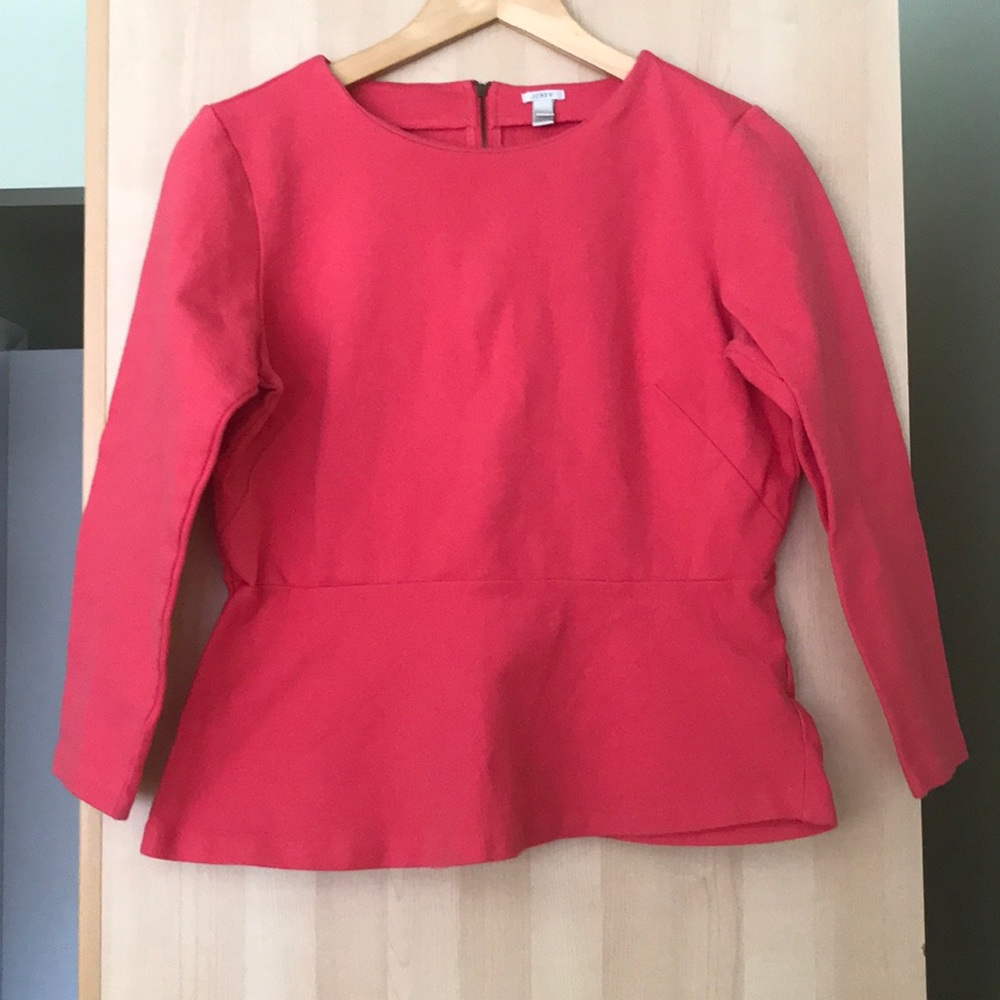 💖J. Crew Pink Peplum Top.